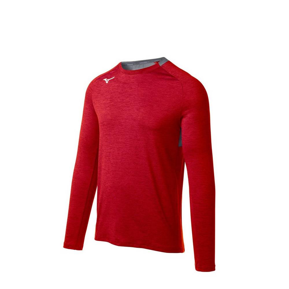 Mizuno Men's Alpha Long Sleeve Tops Red (530051-YMI)